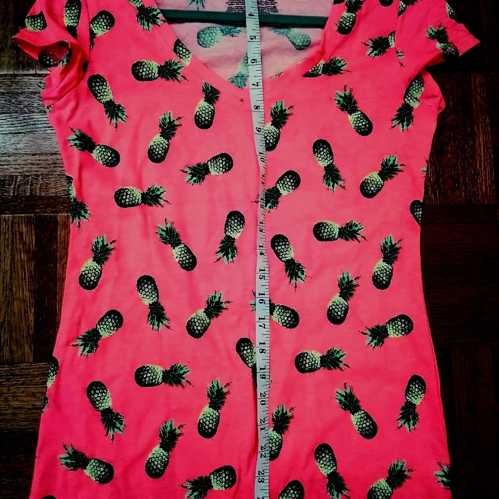 Top Pineapple print bright orange t-shirt - Picture 3 of 4